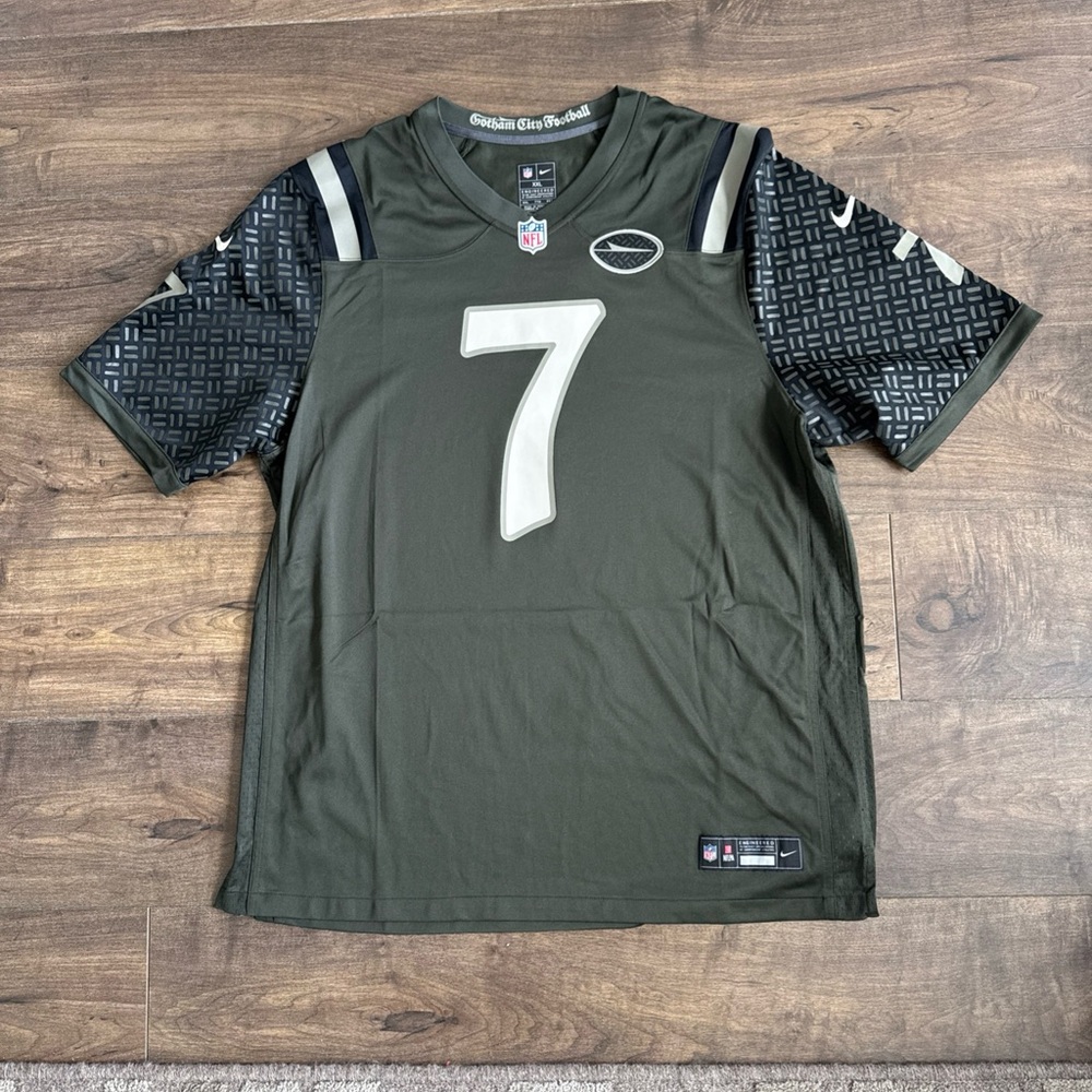 New NFL Football Nike JUSTIN FIELDS NY JETS  Olive Green Gotham City  XXL Jersey